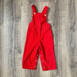 Vintage Healthtex Red Corduroy Overalls  Sz 2T